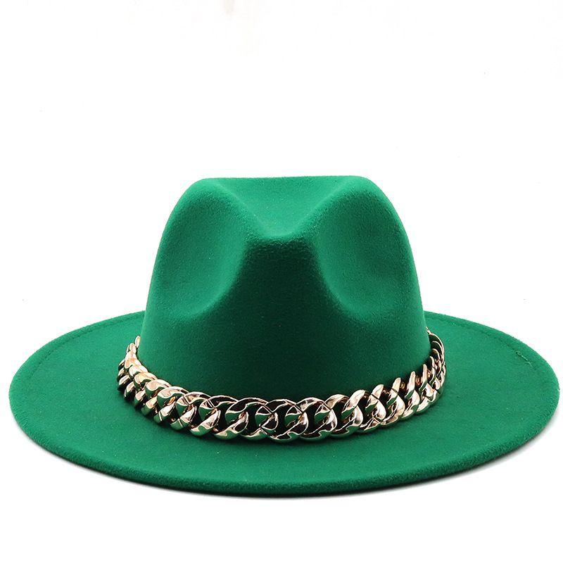 Winter Men's Woolen Jazz Hat New Large Eave Hat Fashionable Flat Brimmed Top Hat