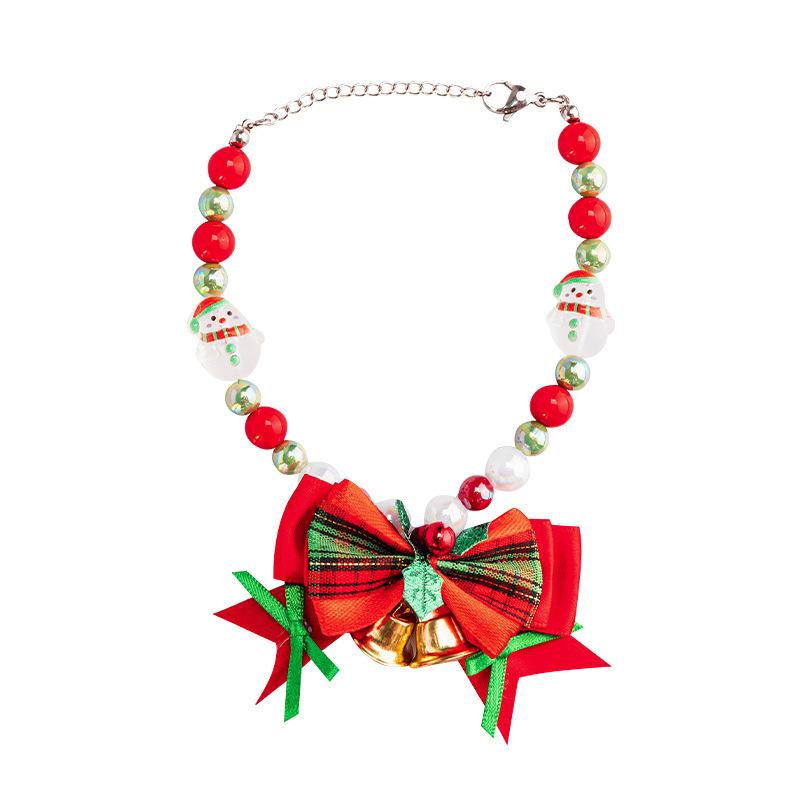 Christmas Pet Necklace - Cat Collar with Bells and A Bow - Cat Accessory - Cat Necklace