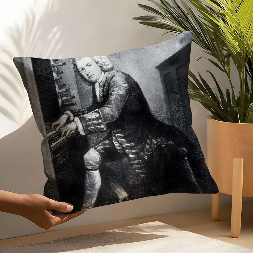 Classical Johann Sebastian Bach Pillow Case Home Living Room Decoration Linen Pillow Cases Cushion Cover
