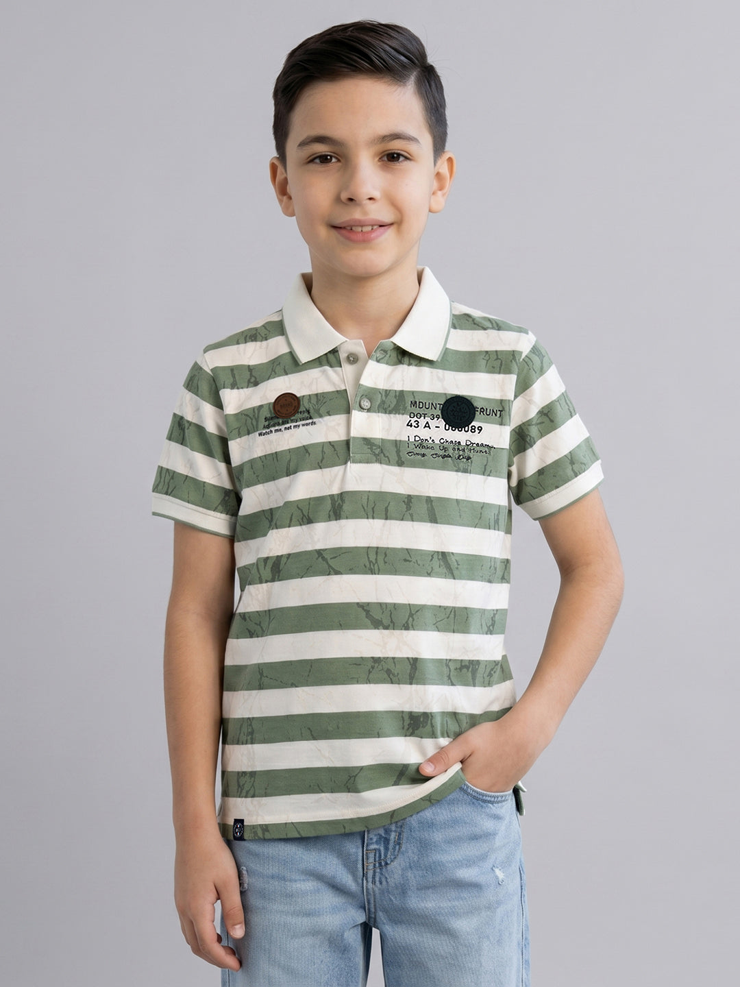 Monte Carlo Boy Regular Fit Green Tshirt 11-12 Years