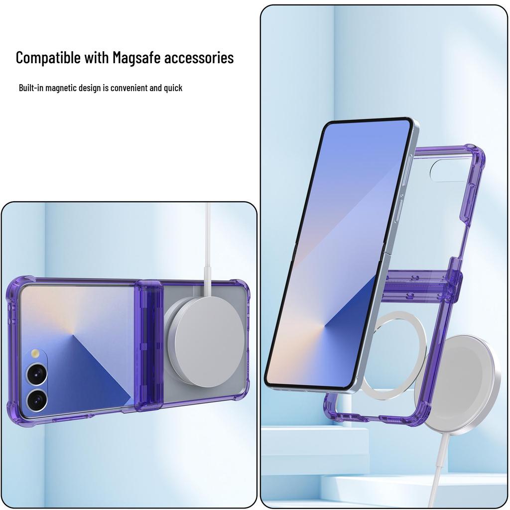 Husă de protecție aplicabilă pentru Samsung Z Flip7, Anti-cădere cu MagSafe pentru încărcare wireless, Compatibilă cu Flip6/5.