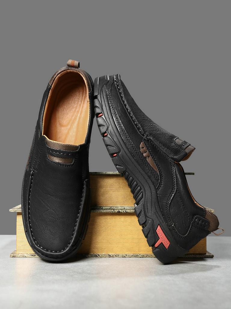 Fashion New Arrival Leather Men Loafers Comfy Handmade Men's Casual Shoes Outdoor Male Hiking Footwear Slip-on Treking Flats Moccasins