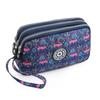 Waschbare Denim Damen Mehrfachfach-Clutch: Münz-, Make-up- und Handyaufbewahrung.