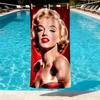 Marilyn Monroe Print Beach Towel Design, Soft, Lightweight. for Home Bathroom, Spa, Pool, Yoga, Surfing, Camping, Gift for Family, Friend