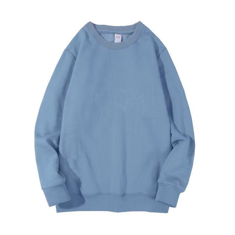 Men's Velvet Thickened Lambswool Hoodie - Loose Fit, Long Sleeve, Solid Color Base Layer for Autumn and Winter.