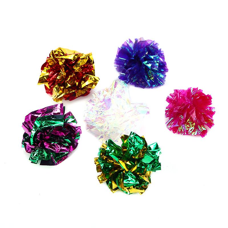 Colorful Crinkle Ball Cat Teaser Toy
