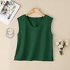 ZANZEA Women Casual V-Neck Summer Sleeveless Cotton Tank Tops