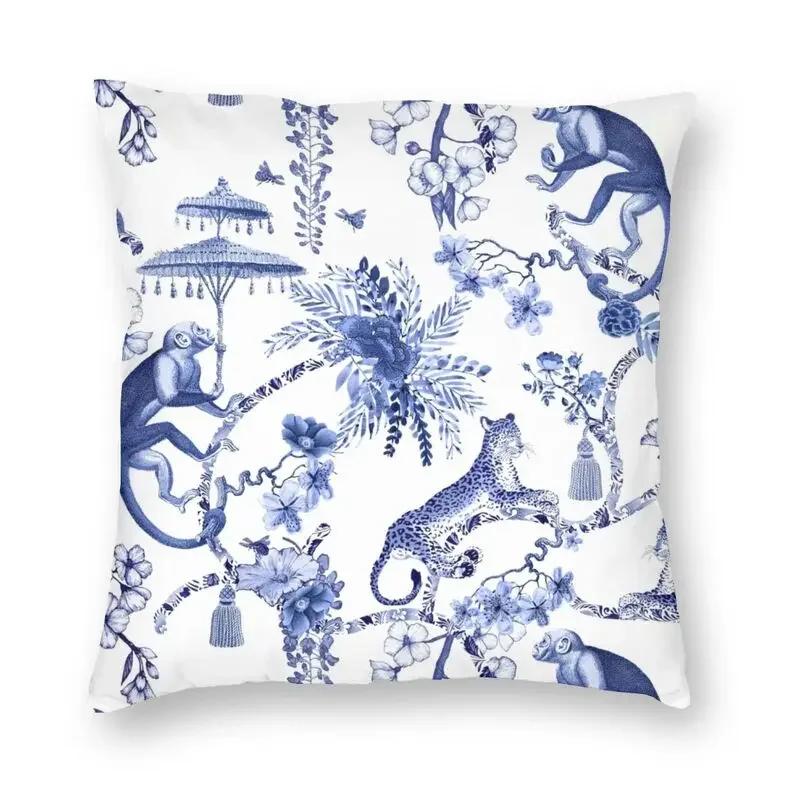 45x45cm Blaue Weide Chinesisches Blau-Weißes Porzellan Inspiriertes Kissenbezug Wohnzimmer Kissenbezug Quadratischer Kissenbezug Kissenhülle