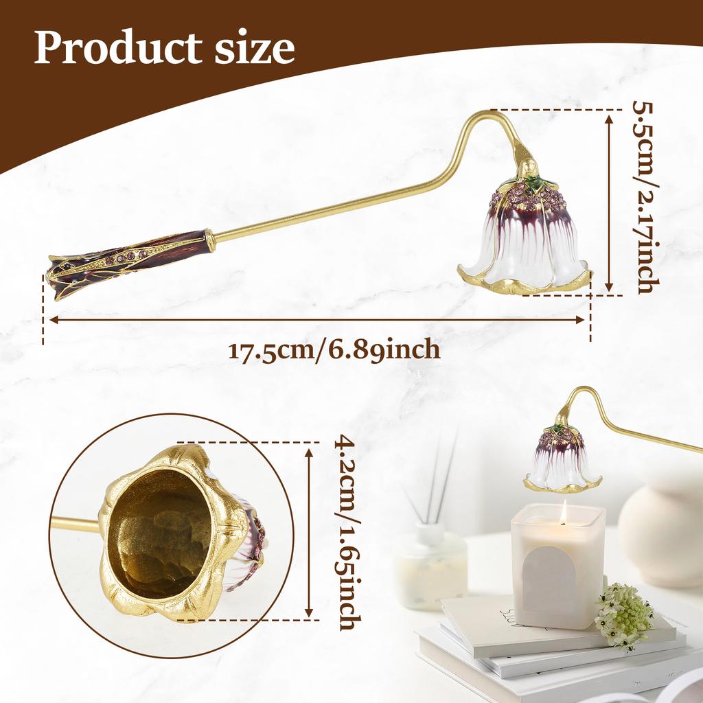 Metal Candle Snuffer 2 color Flower Shape Fire Extinguisher Wick Cover Rotatable Handle Vintage Decor Home Decorative Wicks
