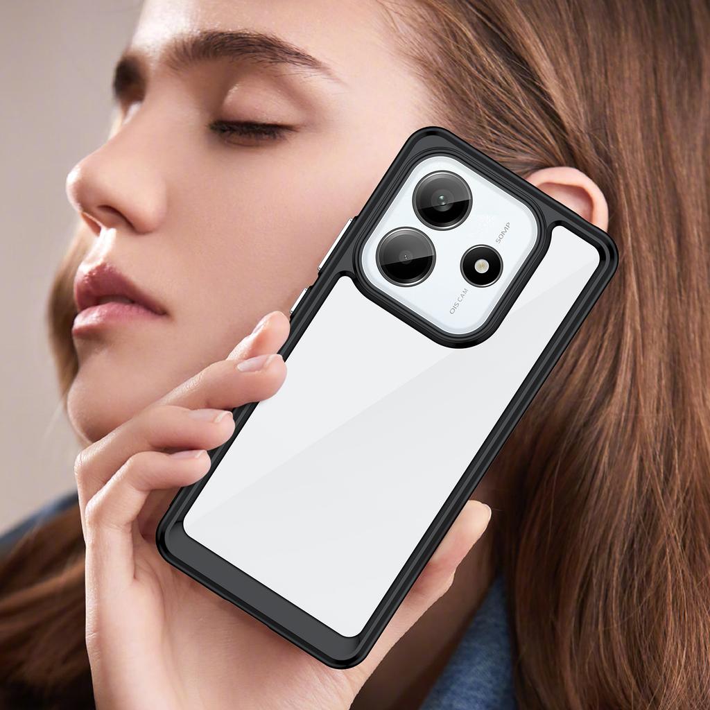 Pro Xiaomi Redmi Note 14 5G Pouzdro TPU +Akryl Ochranný Průhledný Kryt na Telefon