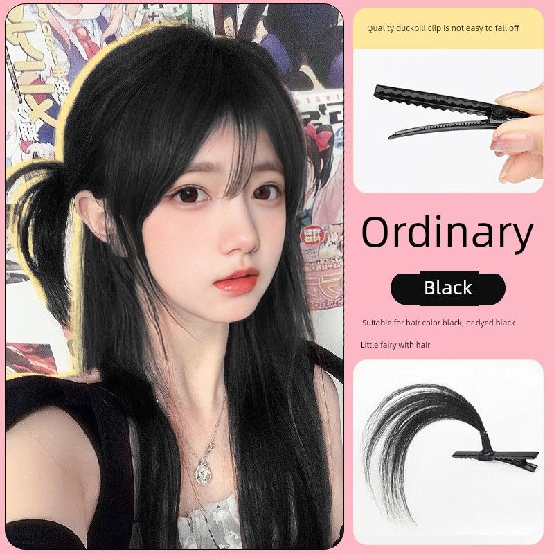 

Dangmao Bun Shuiyuan Qianhe Same Style Double Chicken Feather Barrettes One-Piece Hair Accessories Handy Gadget Chignon Grip Black-ordinary dull hair