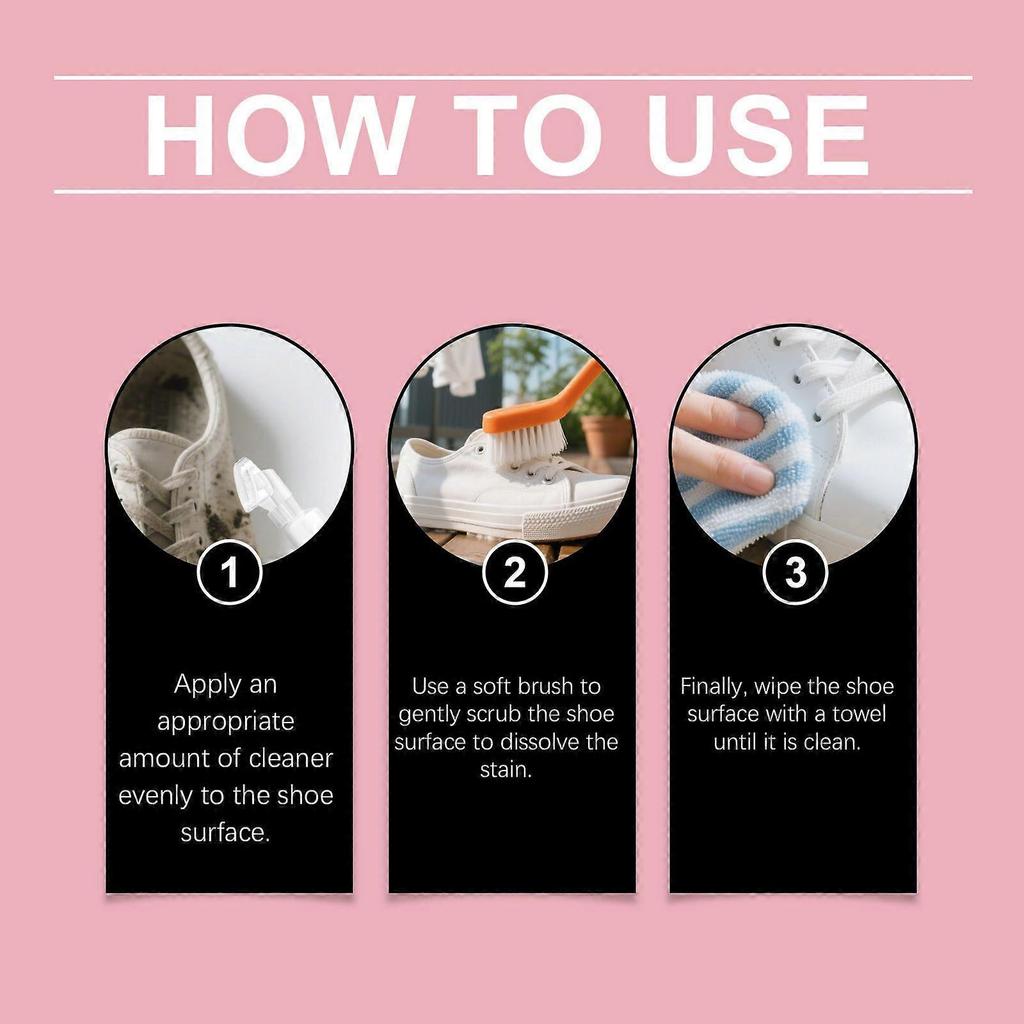 #1-5x 100ml Weißer Schuhreiniger, für Sneaker und weiße Schuhe, Reinigt Vergilbungen und Flecken, Ohne Spülen, Tragbarer Reiniger