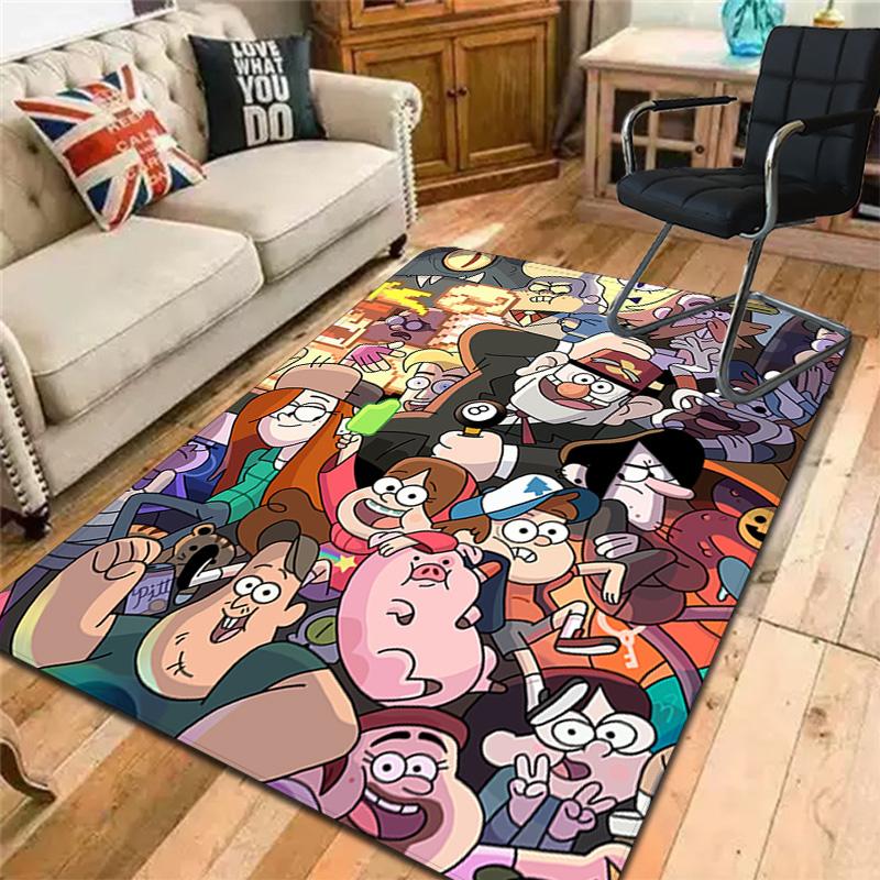 Gravity Falls Characters Montage Rug Floor Mat for Living Room or Bedroom Soft and Comfortable Carpet a Gift for Birthday and Holiday.ZFF0913042