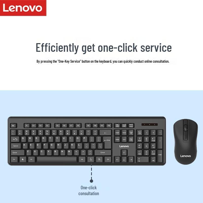 Lenovo MK23Lite Wireless Full-Size Keyboard and Mouse Combo