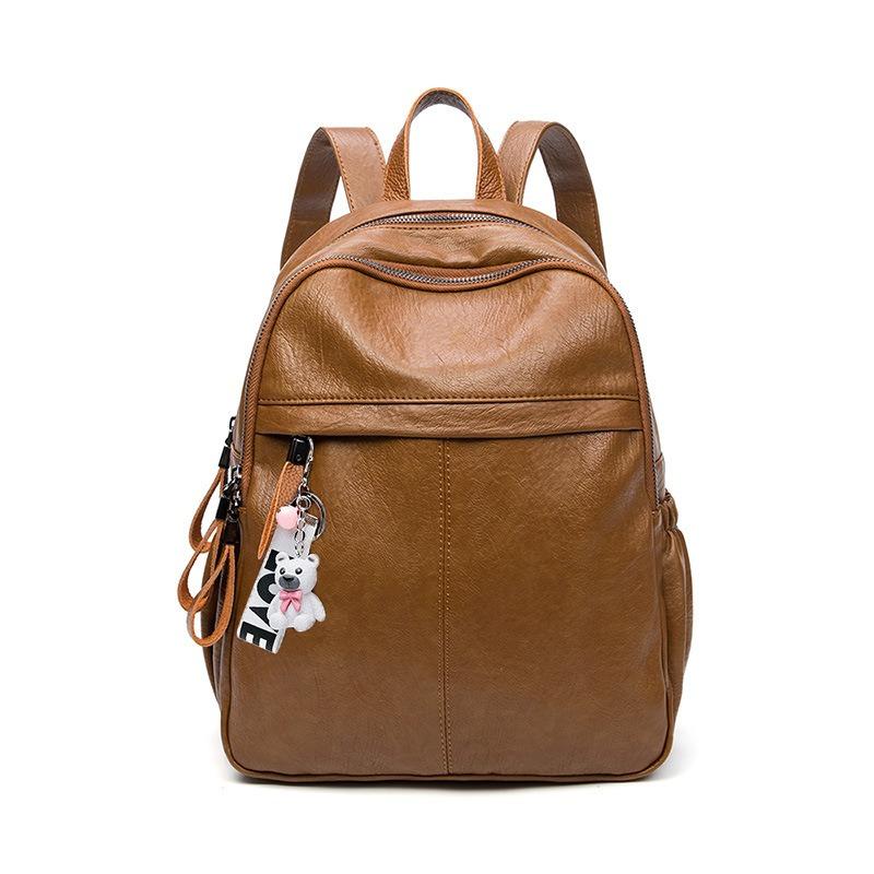 Large Capacity Soft Leather Backpack All Cowhide Ladies Bag Urban Simple Small Backpack