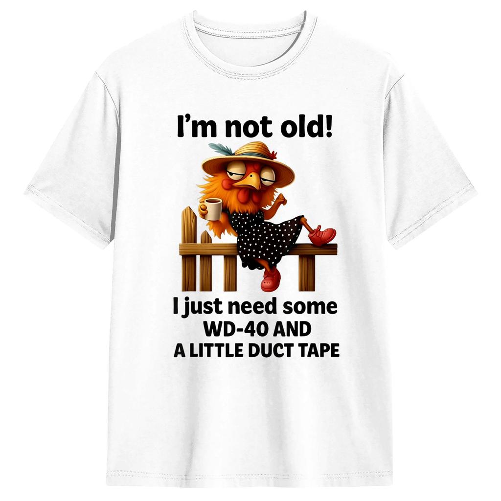 T-shirt Vintage Été Je Ne Suis Pas Vieux J'ai Juste Besoin de WD-40 Un Peu de Duct Tape T-shirts Loisirs 100% Coton Idée Cadeau