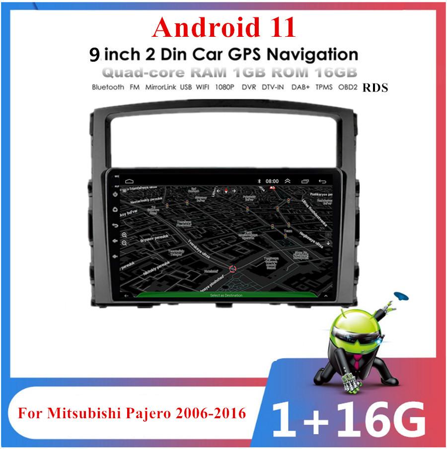 9'' 1+16GB Head Unit Radio Player GPS WiFi BT FM For Mitsubishi Pajero 2006-2016