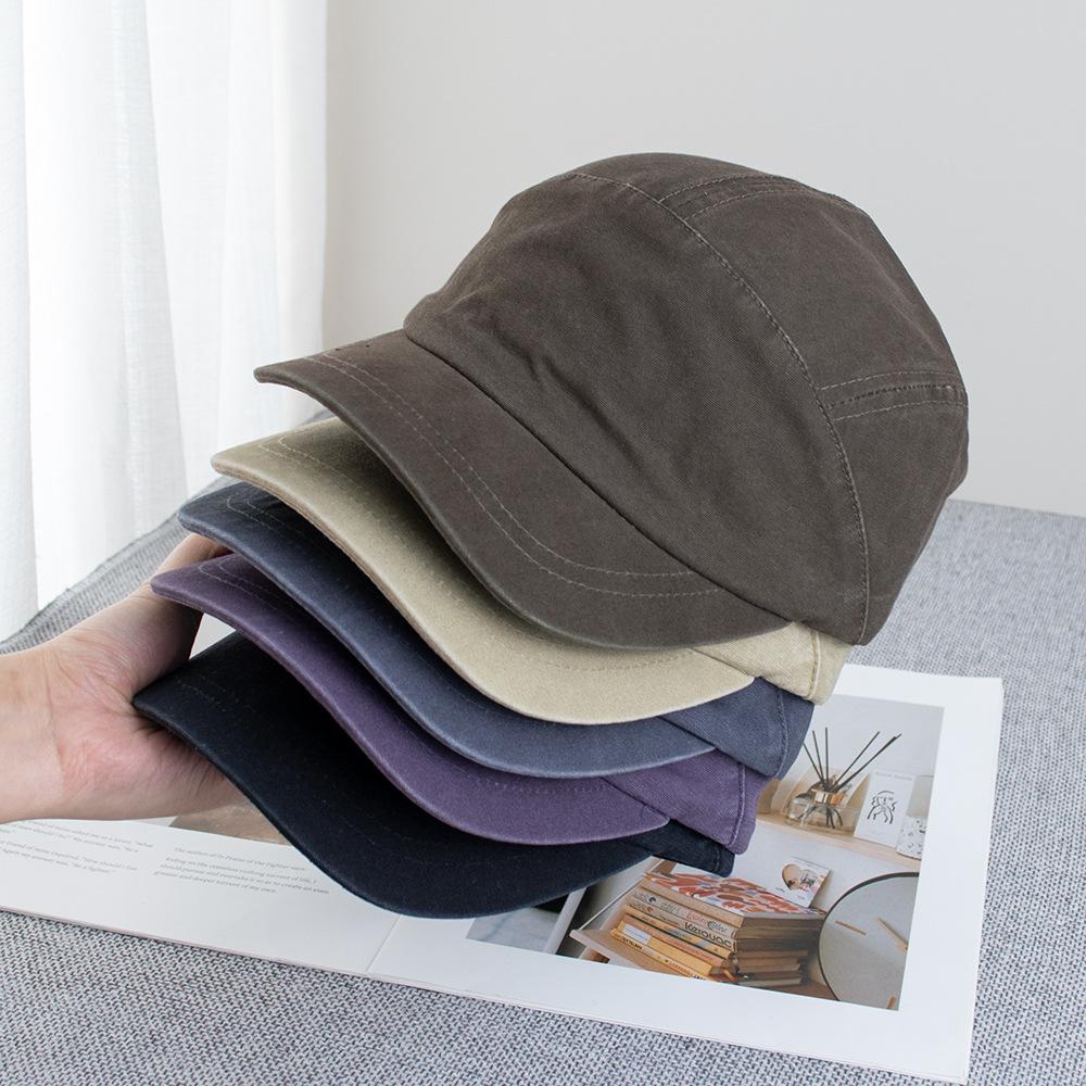 2026 Spring Summer New Solid Color Retro American Short-brimmed Hat Women Functional Wind Cap Men Sun Short-tongued Baseball Cap