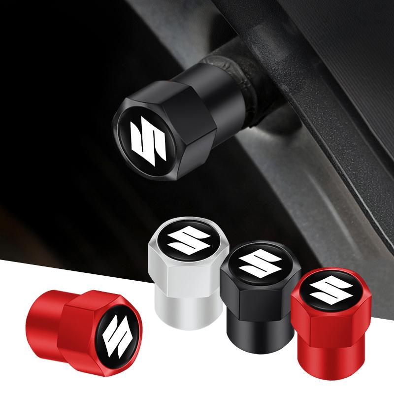 4Pcs 3D Metal Tire Valve Cap Car Tyre Air Stem Cover For Suzuki Jimny Samurai Vitara Swift Baleno Ignis Alto Splash Kaiser DZire