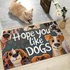 Newest Doormat Hope You Like Dogs Multiple Cartoon Puppy Print Flannel Doormat Non Slip Dog Lover Front Door Mat