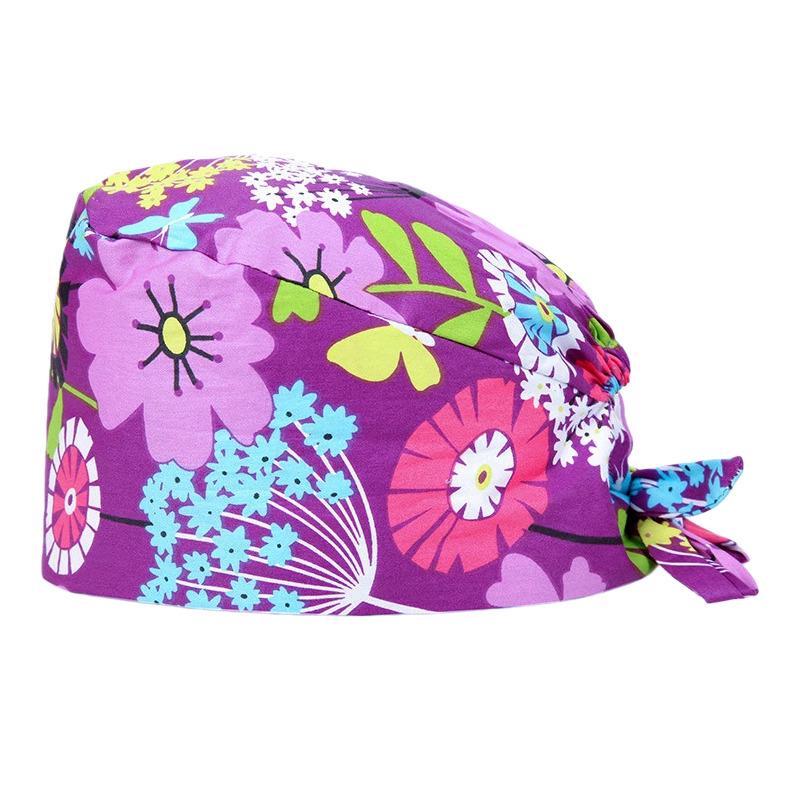 Floral Animal Print Cotton Surgical & Kitchen Cap