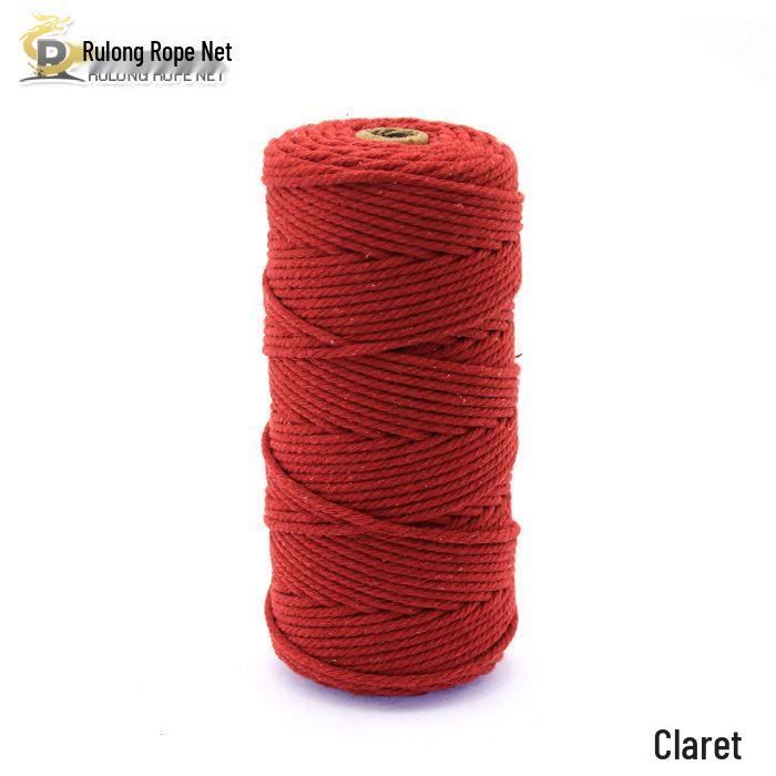 3mm Color Cotton Rope for DIY Handmade Tapestry, Weaving, and Drawstring Projects