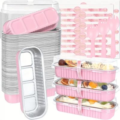 Mini Loaf Pans With Lids And Spoons, Rectangular Aluminum Foil Baking Pans
