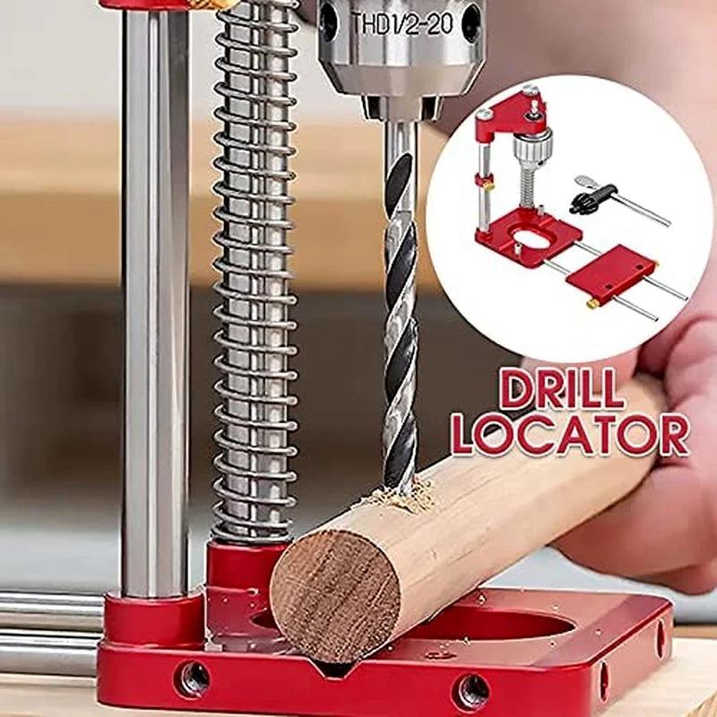 Drilling Locator Precision Woodworking Drilling Locator Household Alloy Steel Woodworking Drilling Guide Tool DIY Furniture Tool