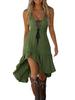European & American Retro Gothic Women's Halloween Dress with Lace Trim and Drawstring