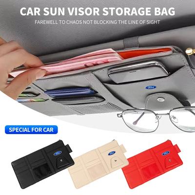 Hot Car Glasses Storage Sun Visor Sunglasses Storage Holders Card Ticket Storage Clip For Ford Fiesta Mondeo Fusion Explorer Esc
