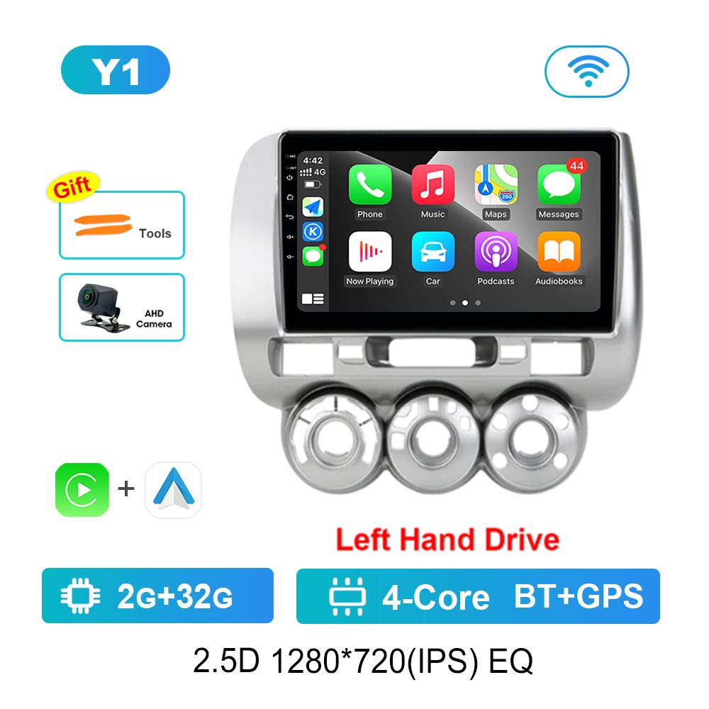Left Hand Drive 9'' for Honda Jazz 1 GD 2001 - 2008 Car Radio Multimedia Player Android Intelligent System GPS Navi WiFi+4G BT