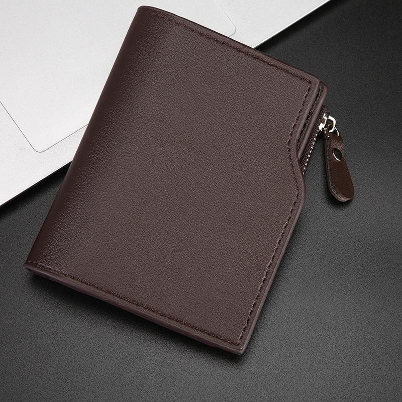

Men s Mid Size Wallet, New Model, Men s Three Fold Multi Slot Wallet, Men s 7-slot Zipper Coin Purse, Zero Wallet