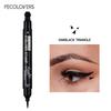 Double-head Liquid Eyeliner Pen with Stamps, Natural Finish Waterproof Quick-drying Long-lasting, Friendly Beginner Eye Beauty