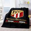 Atletico Madrid Customize Text Blanket Gift Personalized Blanket Ultra-Soft Versatile for Chair Office Chair Picnics Seaside Ideal for All Seasons