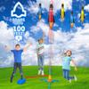 Spielzeug Raketenwerfer für Kinder, Treten zum Fliegen Schaumstoffrakete Springen Luftstartrampe, Lustige Outdoor-Aktivitäten Sportspiel für Kinder