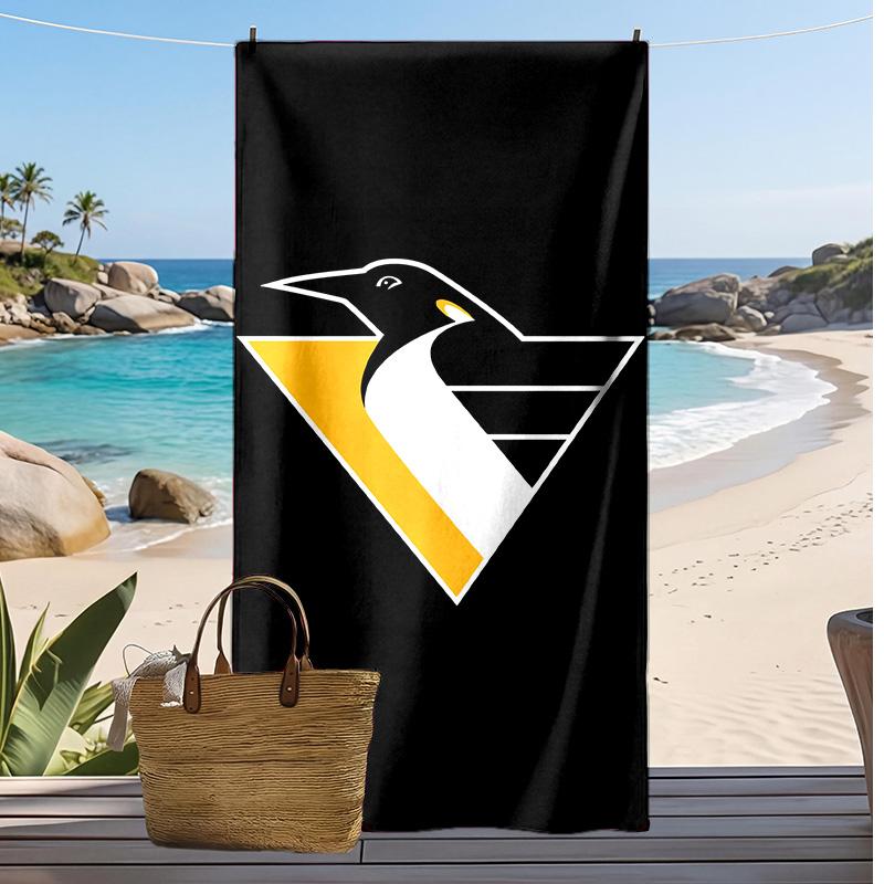 Pittsburgh Penguins Print Beach Towel Soft Portable Quick?dry Towel For Pool Summer Vacation Outdoor Sport