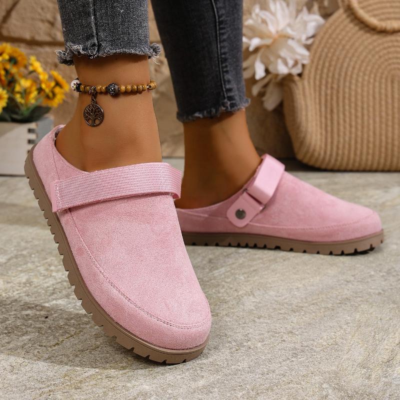 Fashion Women Flat Slippers 2025 New Closed Toe Slides Women Outdoor Flat Sandals Casual Clogs Slippers Summer Cork Platform Shoes Women