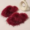 Fashion Fashion Warm Slippers Luxury Slippers Women Open Toe Raccoon Fur Slides Woman Shoes Women Flat Half Slippers Comfortable Shoes