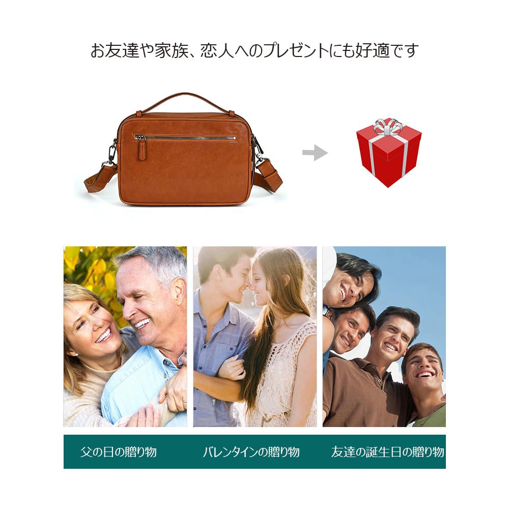 Whatna Antique-Style Tanned Natural Cowhide Leather Men's One-Shoulder Tote Bag, Clutch Bag, Handbag, Crossbody Bag, Two-Compartment A4 Size Bag,