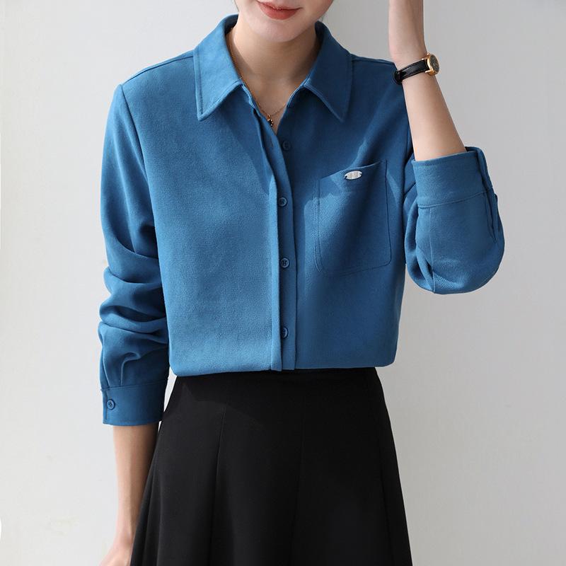 Women's Non-Iron Brushed Flannel Polo Shirt - Autumn/Winter 2025 Collection: Versatile Long Sleeve Base Layer