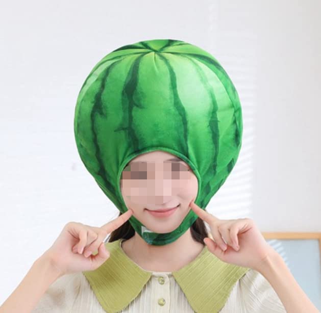 

Арбузная шляпа Косплей Маска для трансформации Головной убор Мягкая игрушка Кигуруми Головной убор Пушистый Милый Хэллоуин Арбуз Фрукты Фрукты Овощной магазин Лето зелёный