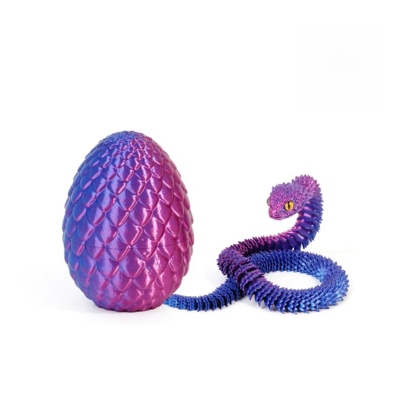 3D Printed Snake with Egg Joint Mobility Simulate Snake Ornament Desktop Home Animal Decoration Kids Desktop accessories