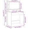 Makeup Table Concrete Grey 78.5 x 41 x 135 cm Particleboard