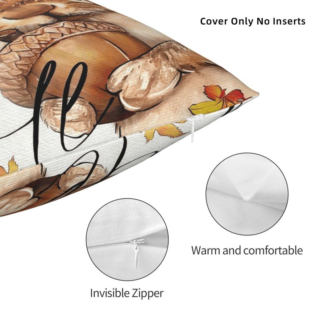 Thanksgiving Day Squirrel Pillow Cover Cute Funny Pillow Case For Sofa Car Home Decor Cushion Cover Soft Custom Pillowcases Gift