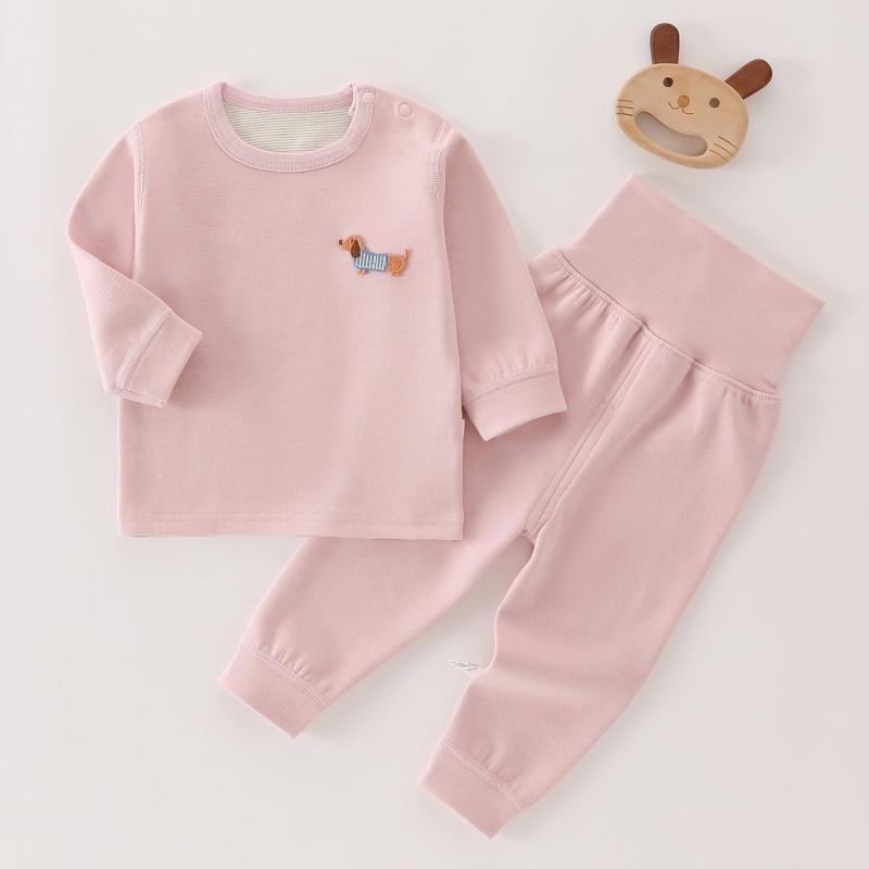 2pcs/set Autumn Winter Thermal Underwear Suit Baby Clothing Sets Boys Girls Pajama Sets Baby Warm Sleepwear Candy Colors Kids Clothes