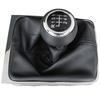 VW Passat CC 08-12 Perilla de cambio NEGRA + Funda NEGRA con marco CROMADO 6 VELOCIDADES
