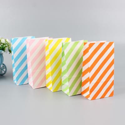 Sacos de Papel Kraft Multicoloridos para Doces e Presentes com Design Sarjado