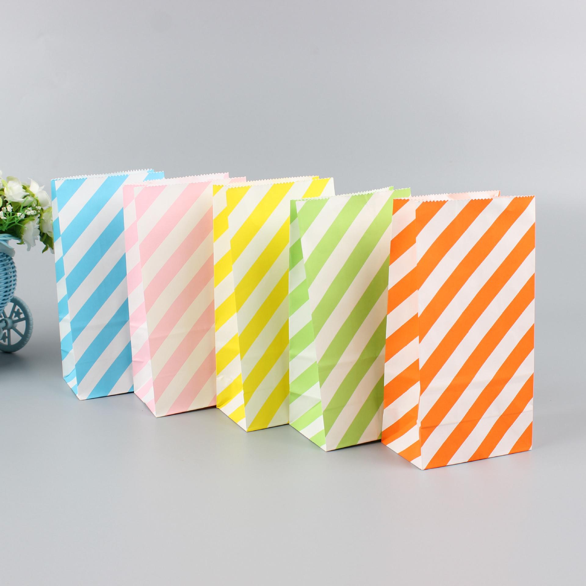 

Многоцветные крафт-бумажные подарочные пакеты для конфет с твиловым дизайном Black