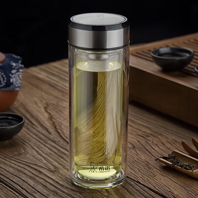 HEENOOR XN-6711 Double-Layer Glass Tea & Water Bottle