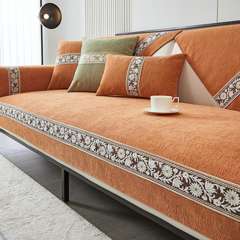 Синель жаккардовые L-образные чехлы для диванов универсальные чехлы для диванов диваны для гостиной подушка для сиденья спинка ткань полотенце вышивка по краю 70x70cm 1pcs 1799₽